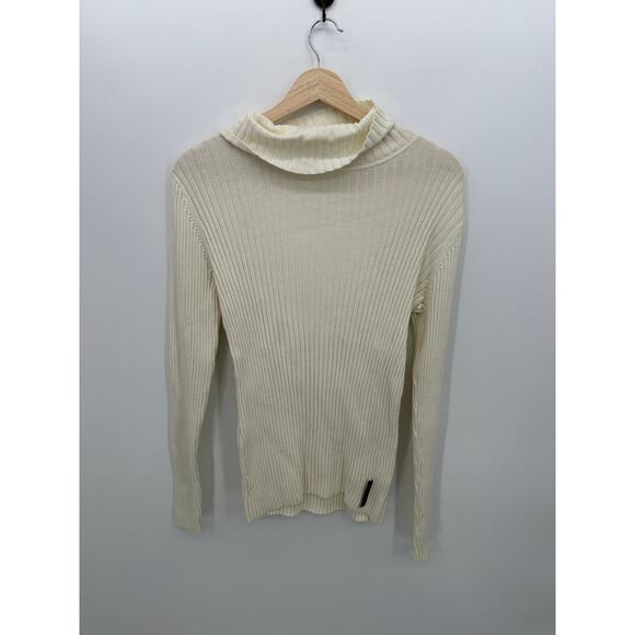 Ruffhewn Sweaters - RuffHewn Womens‎ Cream Ribbed Turtleneck Sweater Sz XL Cotton Minimal Casual